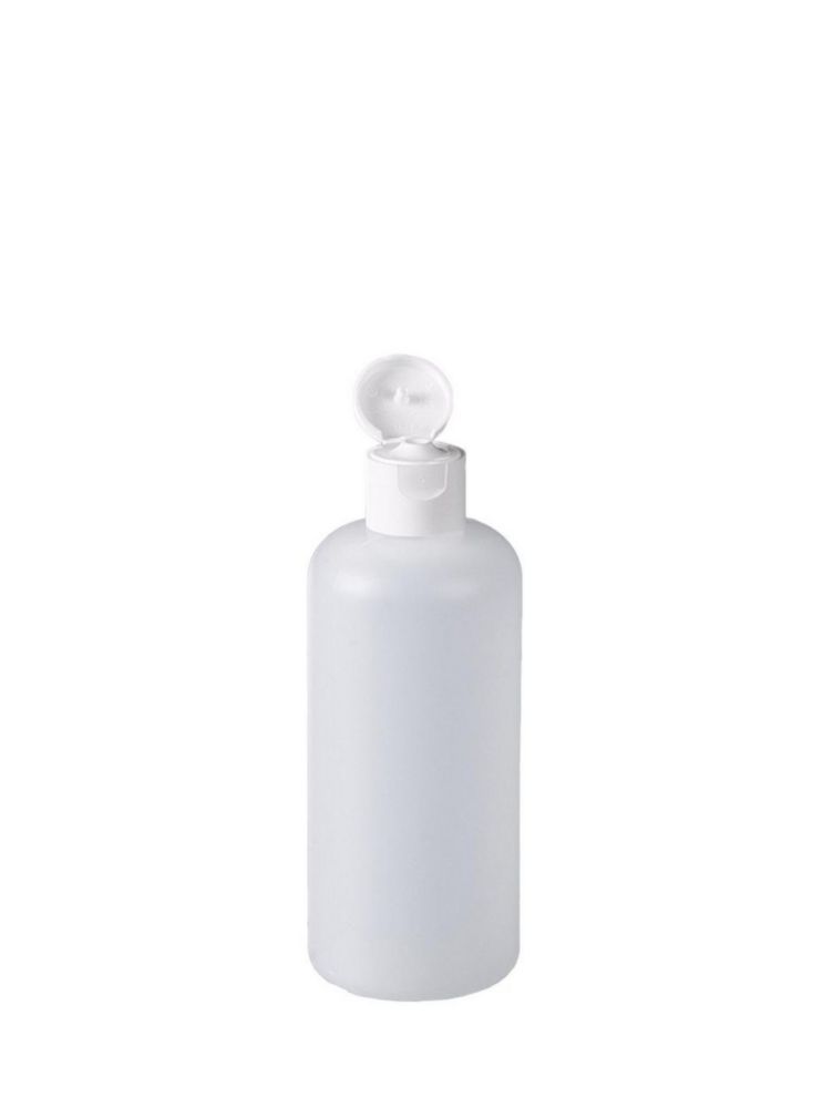 Round bottle 250 ml, HDPE with hinged lid
