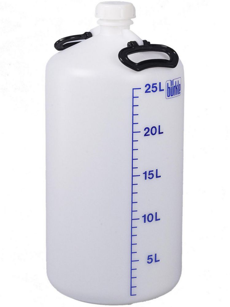Storage bottle 25 liters HDPE, without threaded ends