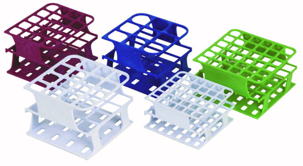 Test tube rack OneRack for 36 tubes of 13mm Ø green, POM, 104x104x59mm