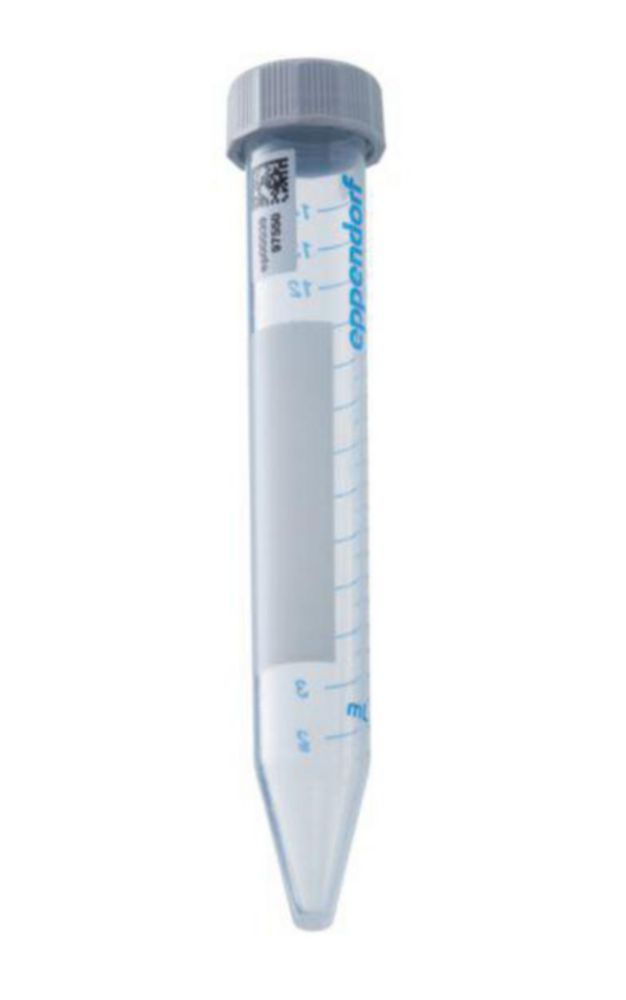 Conical Tubes 15 ml, sterile, pyrogen-, DNase- RNase- and bacterial DNA-free, colorless with 2D SafeCode, 500 tubes (10 bagsx50 tubes)