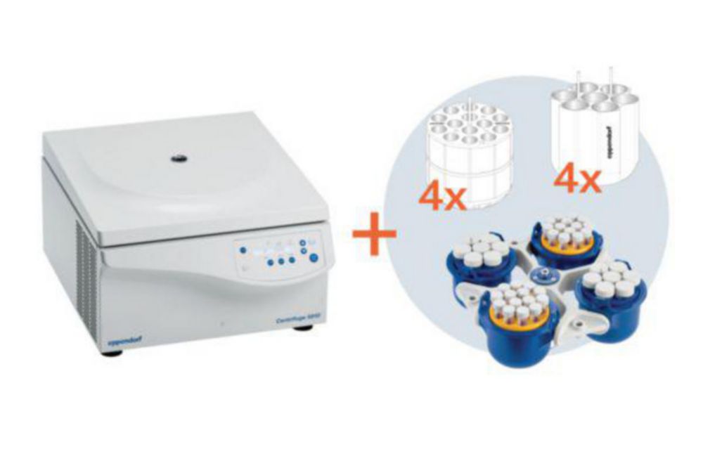 Centrifuge 5810 G incl. rotor S-4-104 and 15/50 mL adapters for conical tubes, 230 V/50-60 Hz, with GB-plug