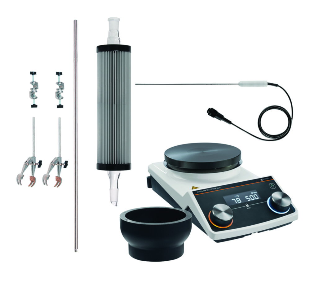 Hei-PLATE Reflux Package Core+ Hei-PLATE Mix'n'Heat Core+, Pt 1000 (V4A), Heat-On attachment 1 L, Findenser 29/24