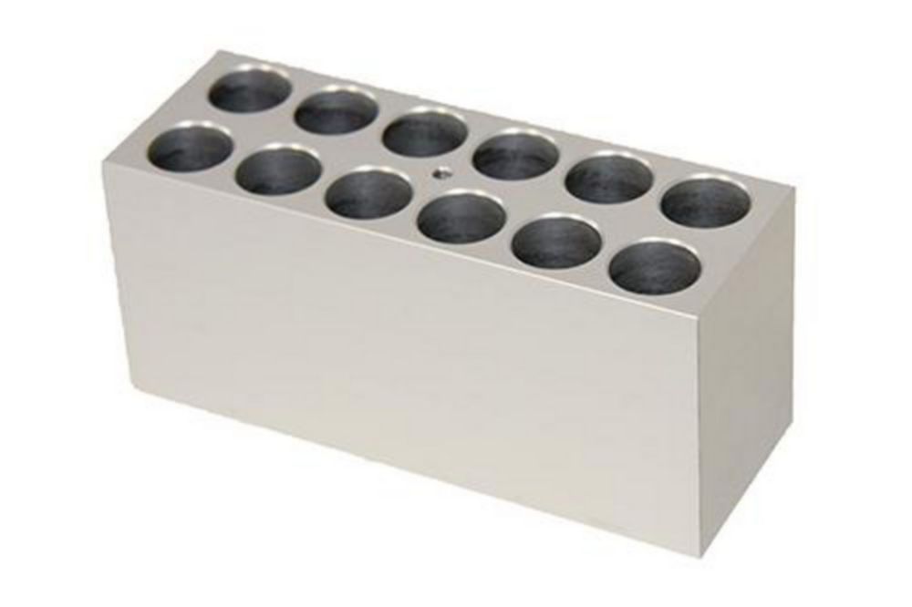 Block QB18 for 12 tubes 18 mm diam. x 50 mm depth