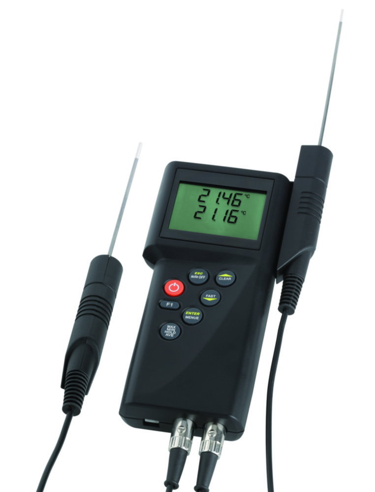 Precision hand-held meter P755L 2-channel, Pt100, meas.data-memory for 6000 datas