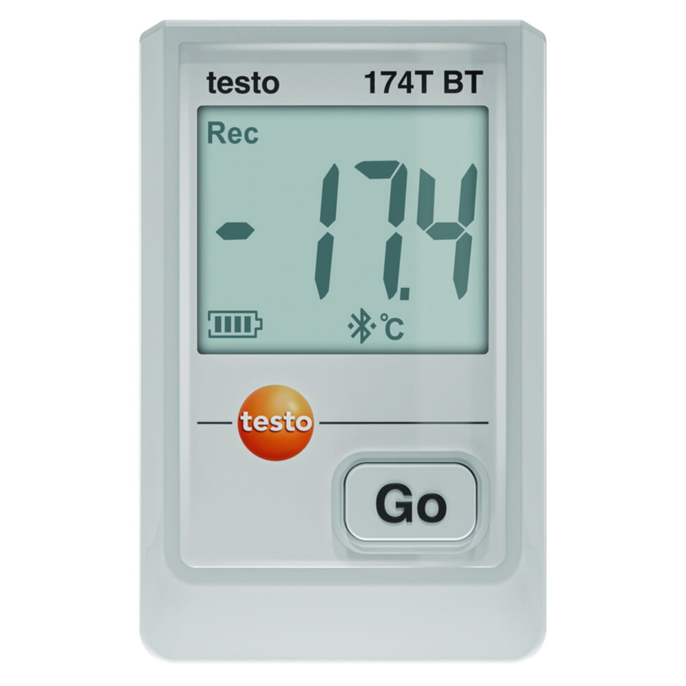 Mini temperature data logger testo 174 T BT with bluetooth and mobile app, white