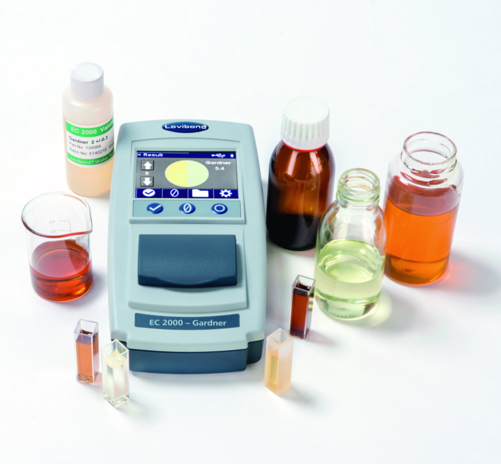 Comparator EC 2000 Gardner 2-field view, 0-500, glass cell W100 OG 10mm, plastic cell 3xW100 10mm