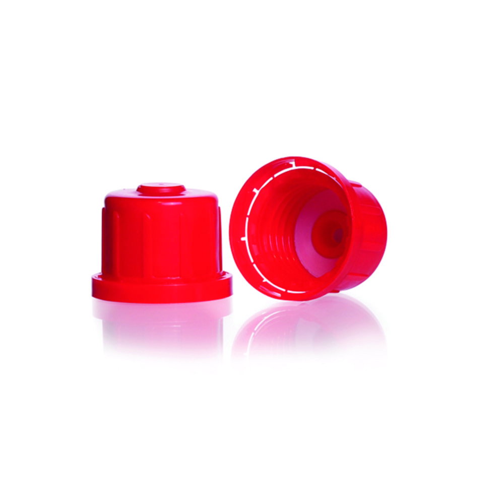 screw caps,PP,red,with valve,GL32 H