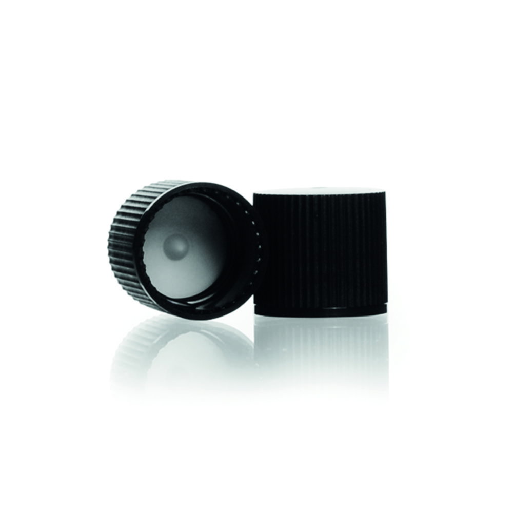 Screw-caps GL 18, PP with sealing, black, pack of 100