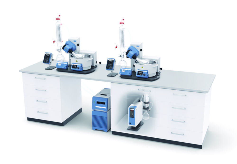 2 x Rotary evaporator system RV 10 digital pro V-C double Complete S003 with Swiss plug