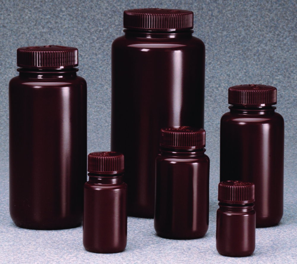 Wide-mouth bottles, brown, HDPE, 60 ml