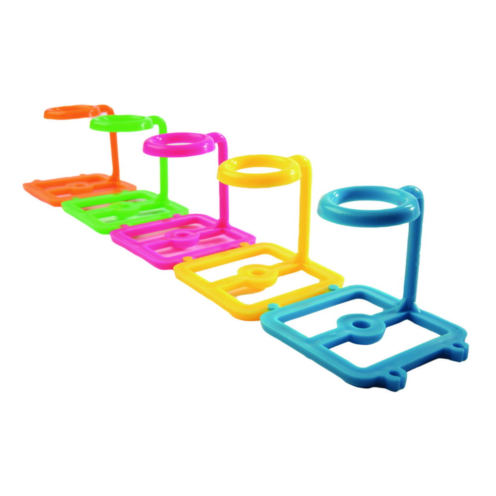 Tube rack One-Well PP, for 1 tube of 50 ml, string together possible, assorted colours, pack of 5