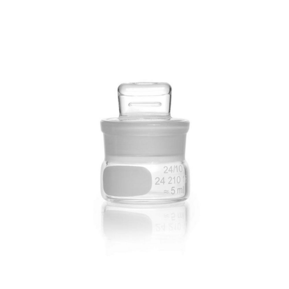 DURAN® Weighing bottle, with grip stopper, flat shape, 28 x 25 mm, 5 ml