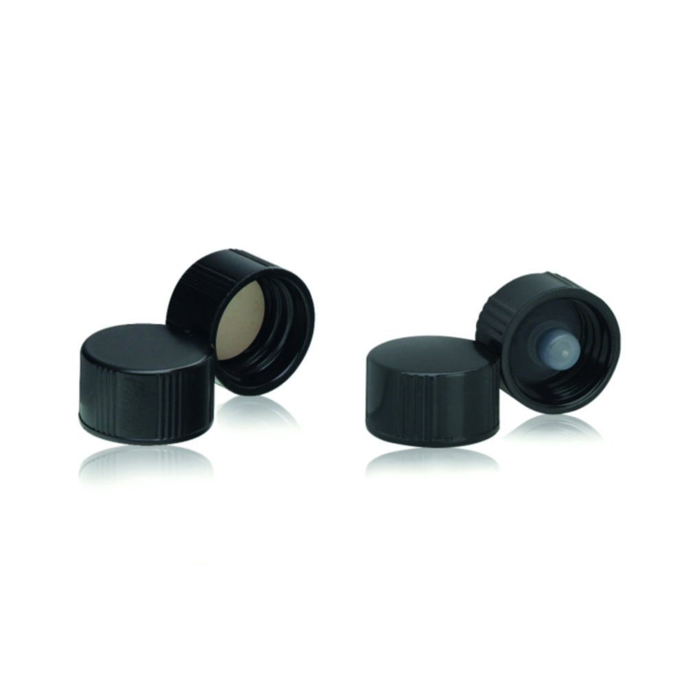 WHEATON-Black Phenolic screw caps 15-425 PTFE-insert white, pack of 200