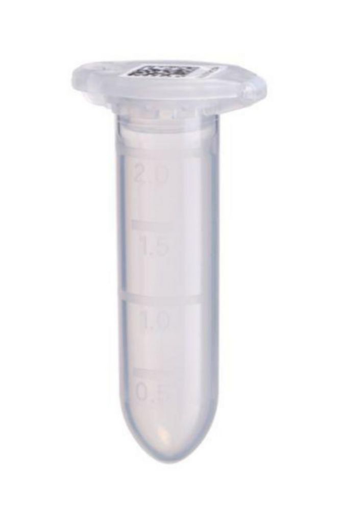 Safe-Lock Tubes 2.0 mL with 2D SafeCode (DataMatrix/ECC200) PCR clean, colorless, pack of 500