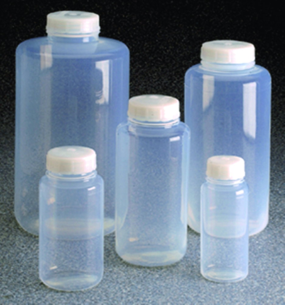 Wide neck bottle 250 ml, FEP with screw cap