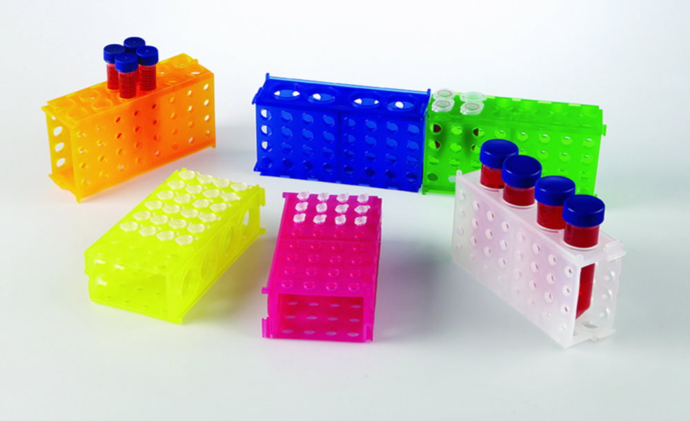 Microtube racks, interlocking for 4 sizes pink, 175x95x51mm
