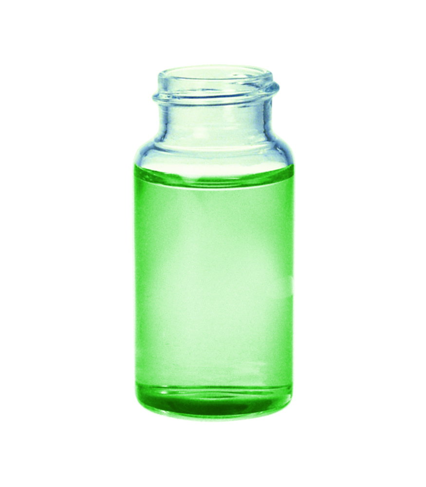 Scintillation vials 20 ml, 58x27 mm complete with screw caps, pack=100