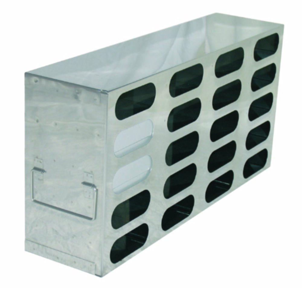 Standard rack for upright freezer for (hxd) 2 x 5 = 10 boxes 130mm high, stainless steel, dimensions (hxdxw) 268x696x140
