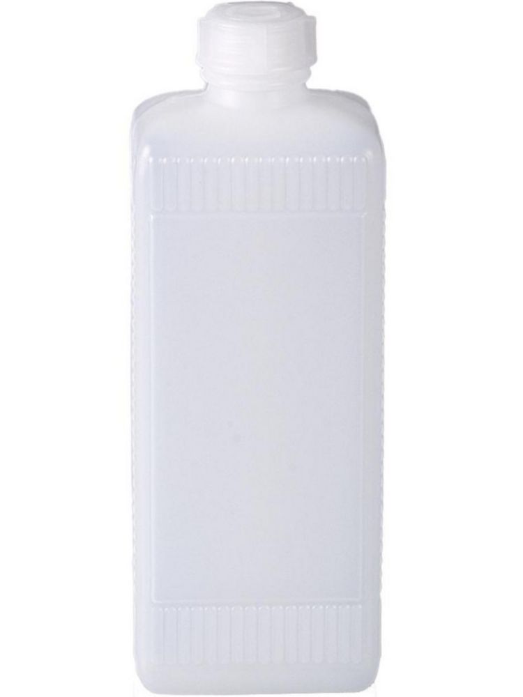Narrow neck square bottle 500ml, HDPE, reactangle ground plot w. lid