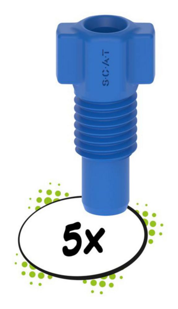 PE fitting, 3.2 mm OD, blue pack of 5