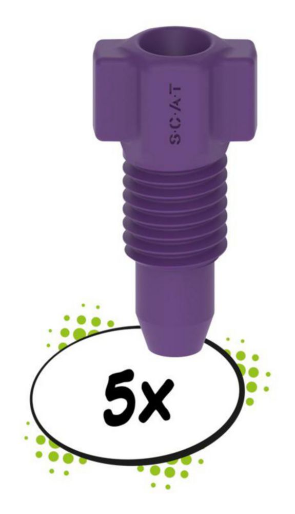 PE fitting, 2.3 mm OD, purple pack of 5