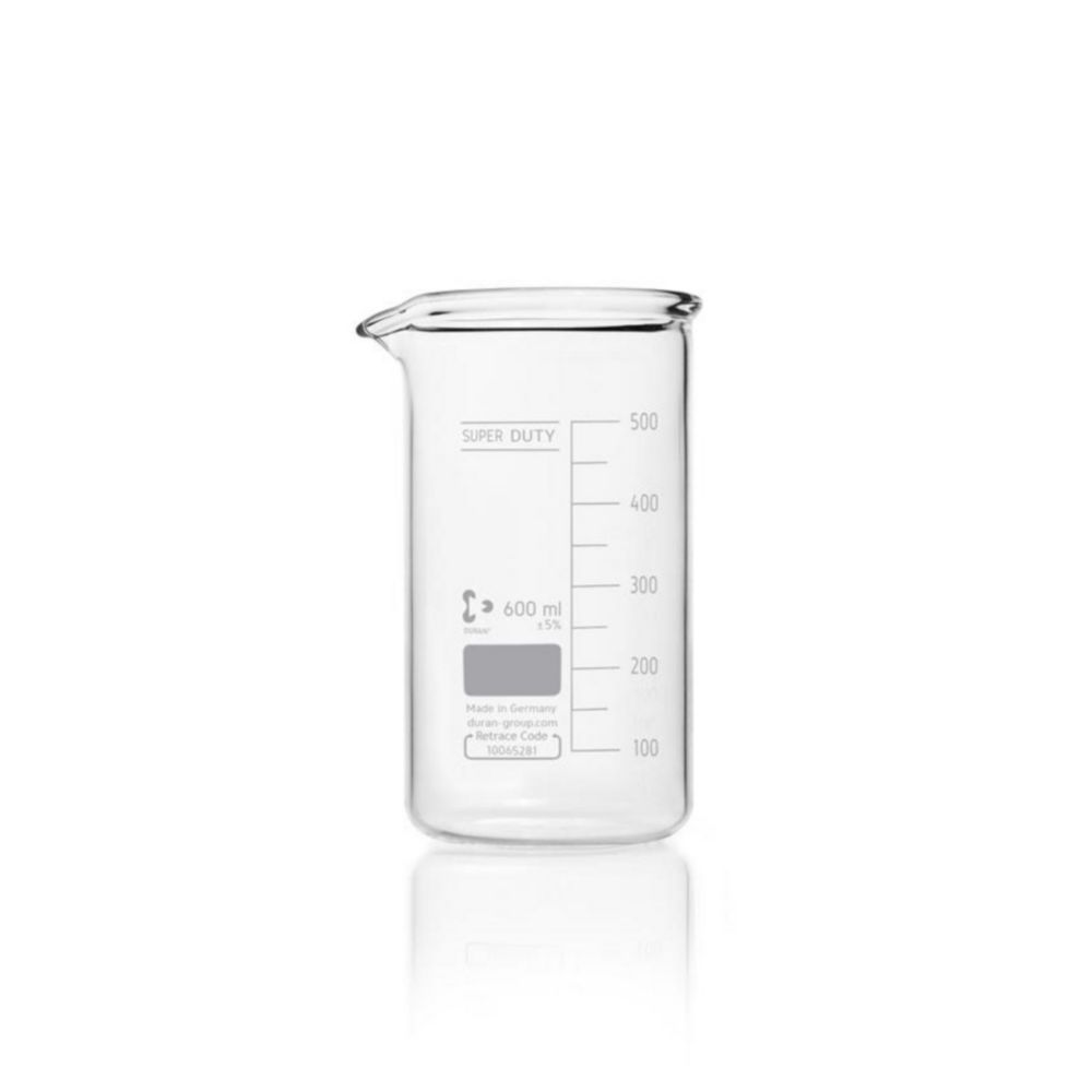 Super Duty Becher 600 ml Duran® beaker glass, high form, with division and spout