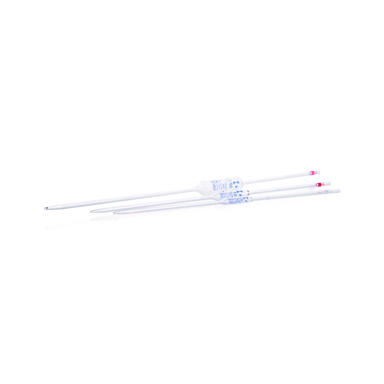Glass bulb pipettes 6 ml, conformity certified blue print, accuracy class AS, batch certificate, batch certificate, 1 mark, pack of 6