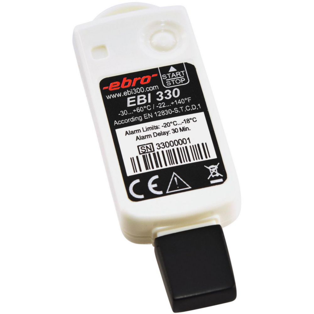 Disposable temperature logger EBI 330-T30 -30...+60°C, 80x28x12mm, pack of 10