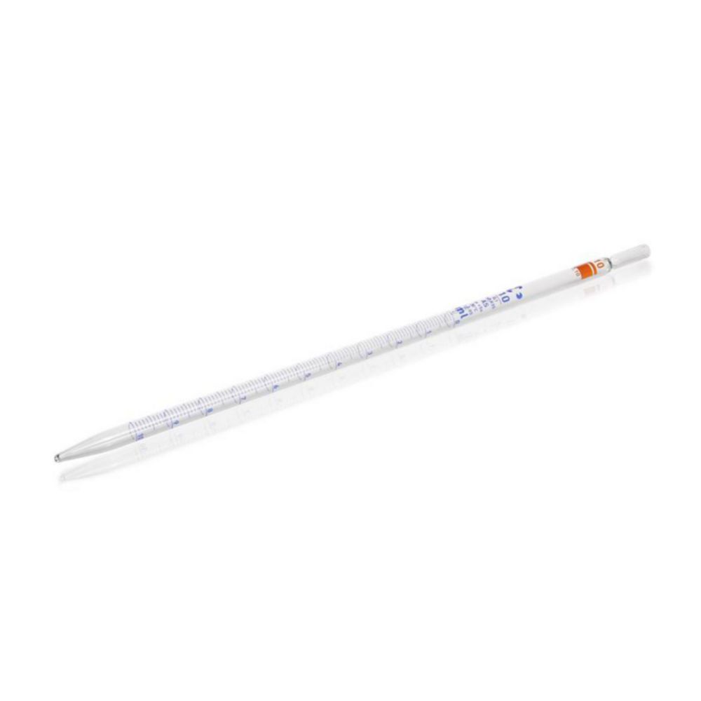 AR®-glass graduated pipettes 10 ml conformity certified, blue printing, accuracy class AS, batch certificate, pack of 12
