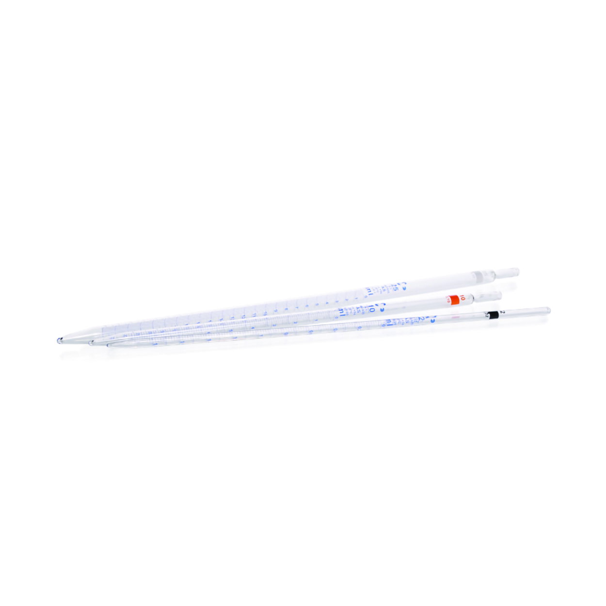 AR® glass graduated pipettes 1 ml cl. AS, blue printing, type 3, batch certificate, pack of 12