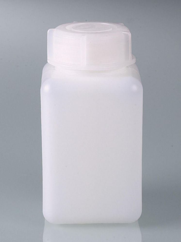 Wide-necked square bottle 1000 ml HDPE, with cap
