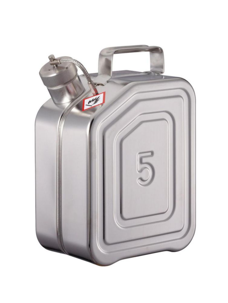 Safety can V4A, 5 l screw-cap incl.pressure control valve