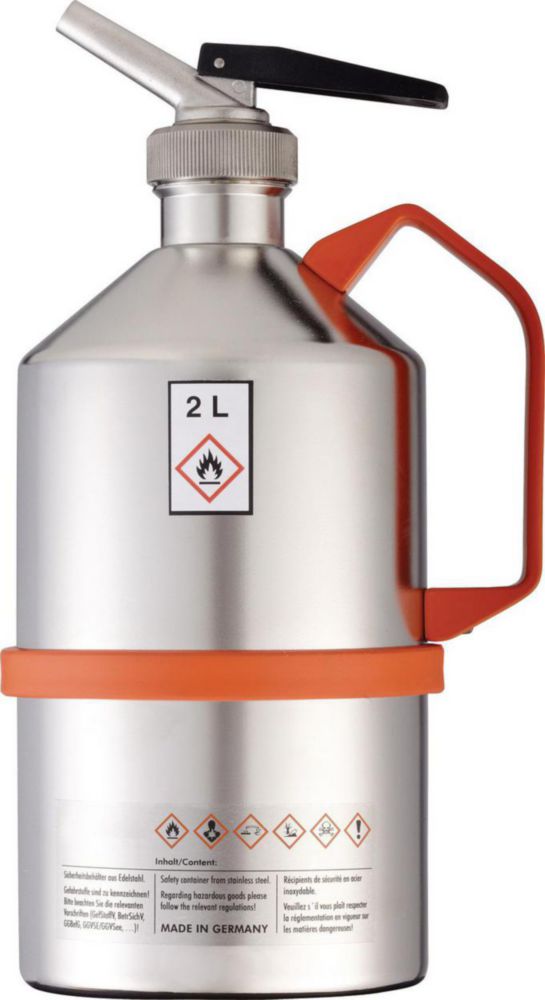 Safety canister V4A, 2 l metering unit and overpressure valve