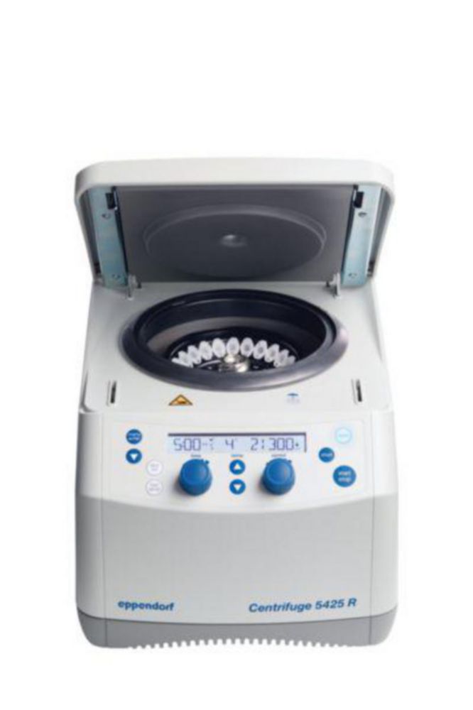 Centrifuge 5425 R, cooled with rotor FA-24x2,24-place, max. speed 21,300 × g for samples from 0.2-5ml, with rotary knob / (IVD)
