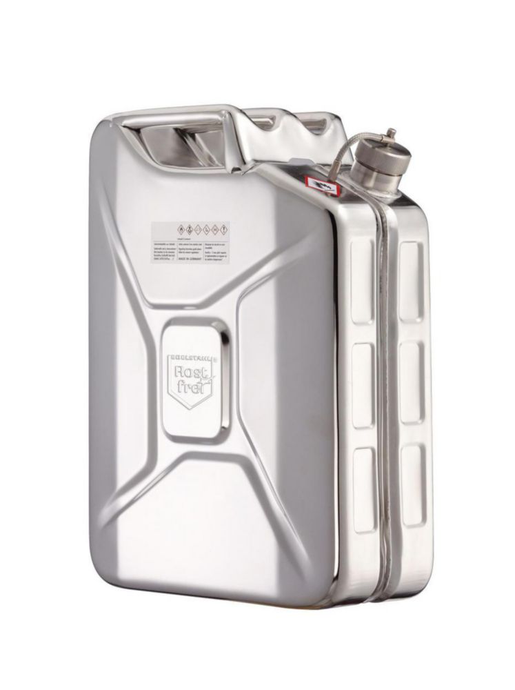 Safety jerrycan V2A screw cap, relief valve, 20 l