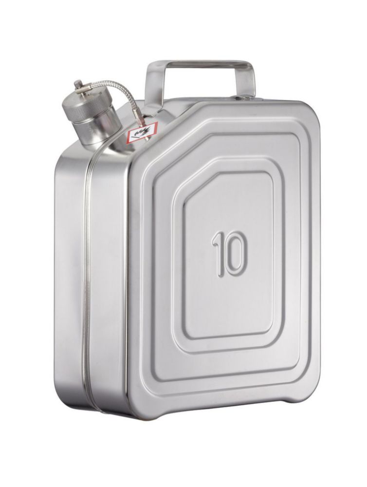 Safety can V4A, 10 l screw-cap incl.pressure control valve