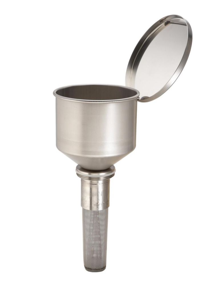 Safety funnel from stainless steel V2A, w.flame barricade