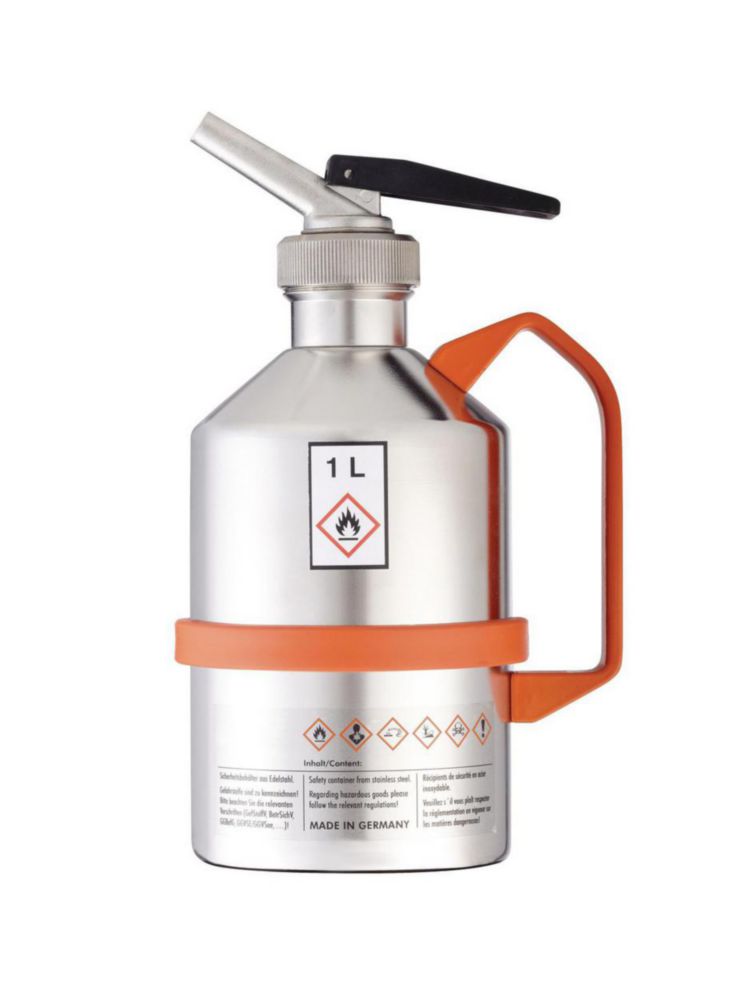 Safety canister V4A, 1 l metering unit and overpressure valve