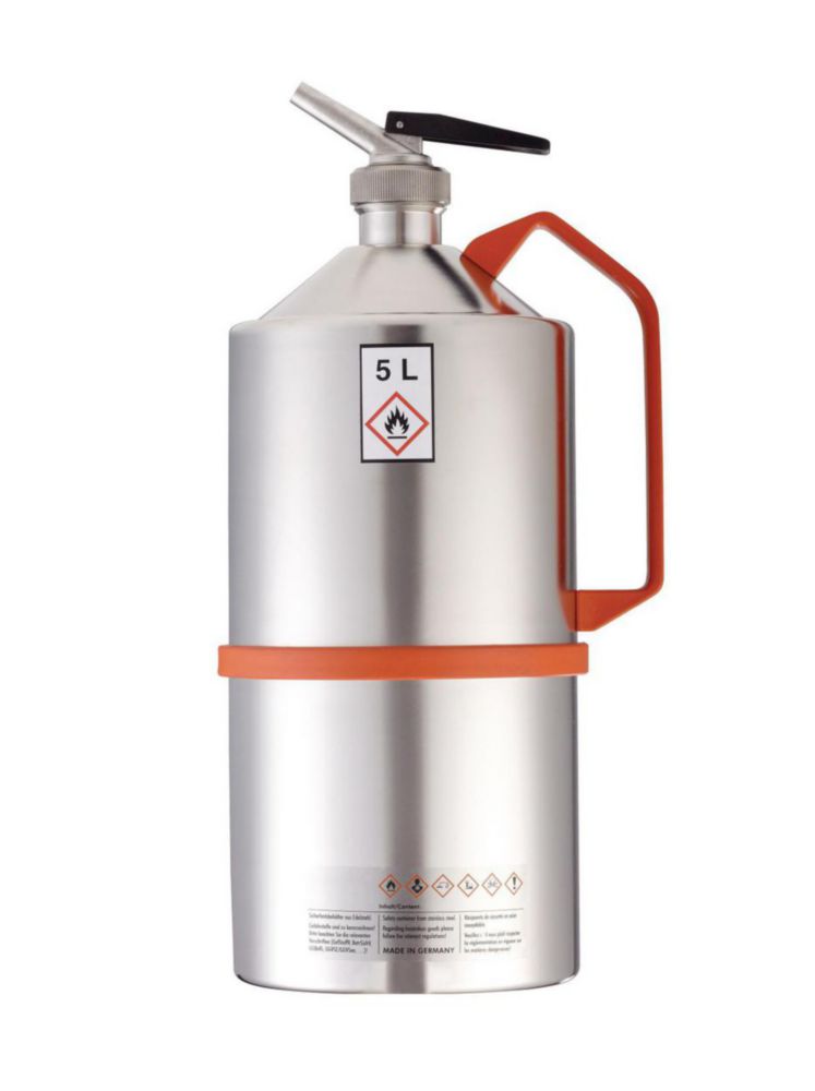 Safety can V4A dosage spout, relief valve, 5 l