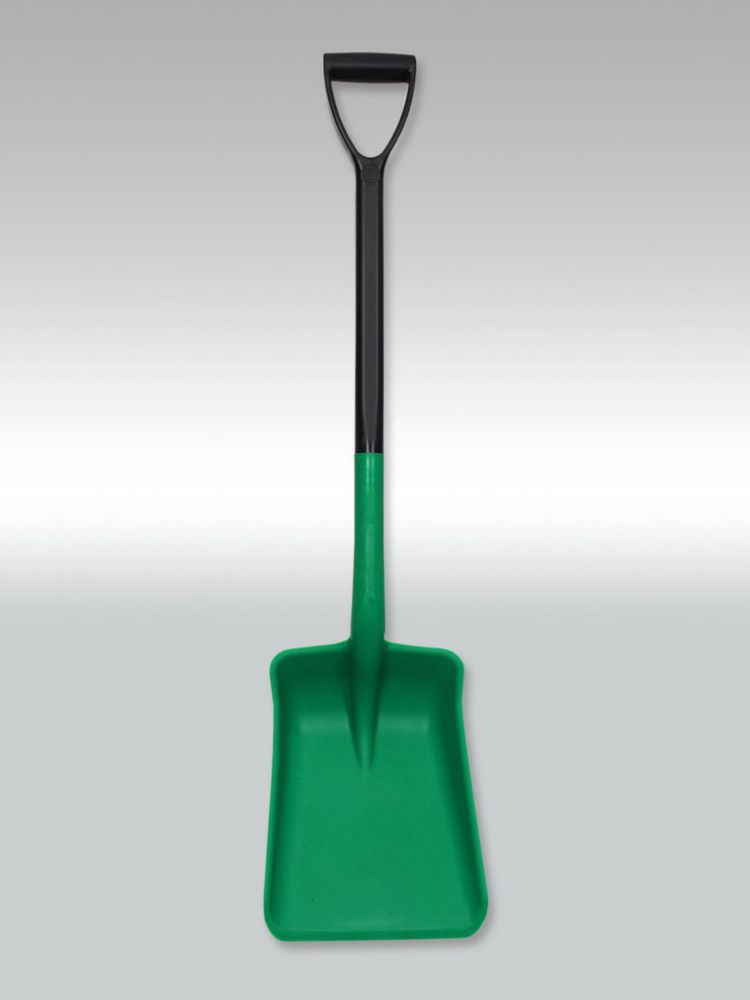 Shovel for industry, PP green, WxDxL 26x35x105 cm
