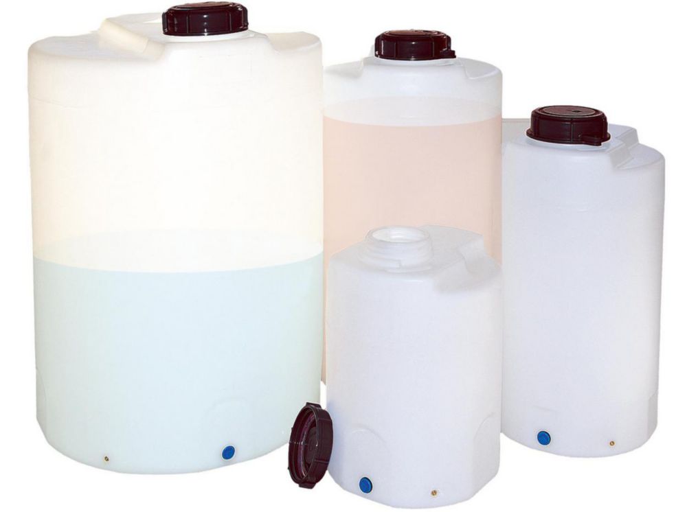 Mixed container 100 ltr., LDPE with crew cap, scale gradation 10 ltr.