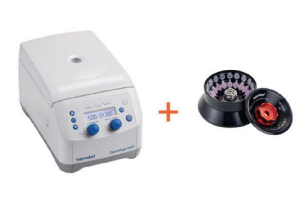 Centrifuge 5425 G, non-cooled with knobs, with rotor FA-18x2-Kit, 230V/50-60Hz, UK plug