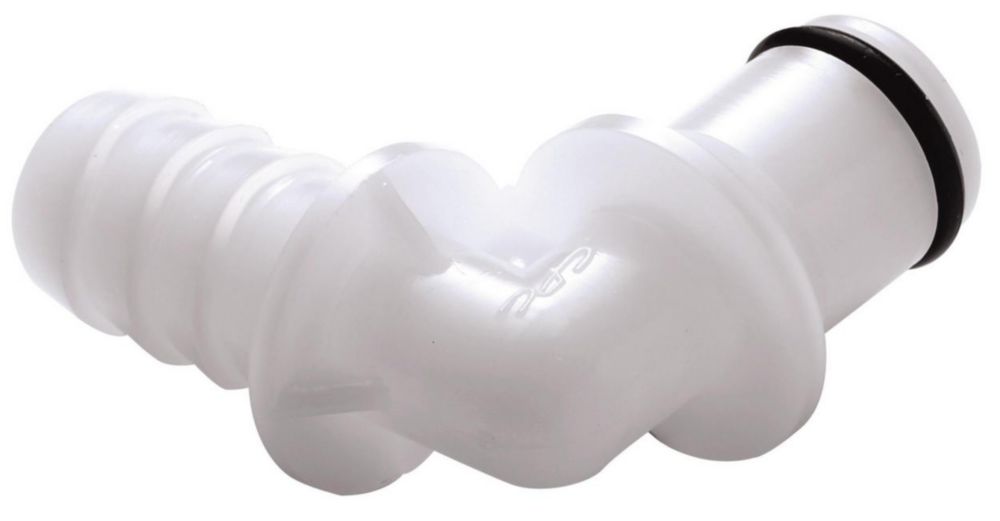 CPC rapid coupling with hose fitting for tubing I-Ø 9.5 mm, NW 6.4 mm, Delrin without valve, male part
