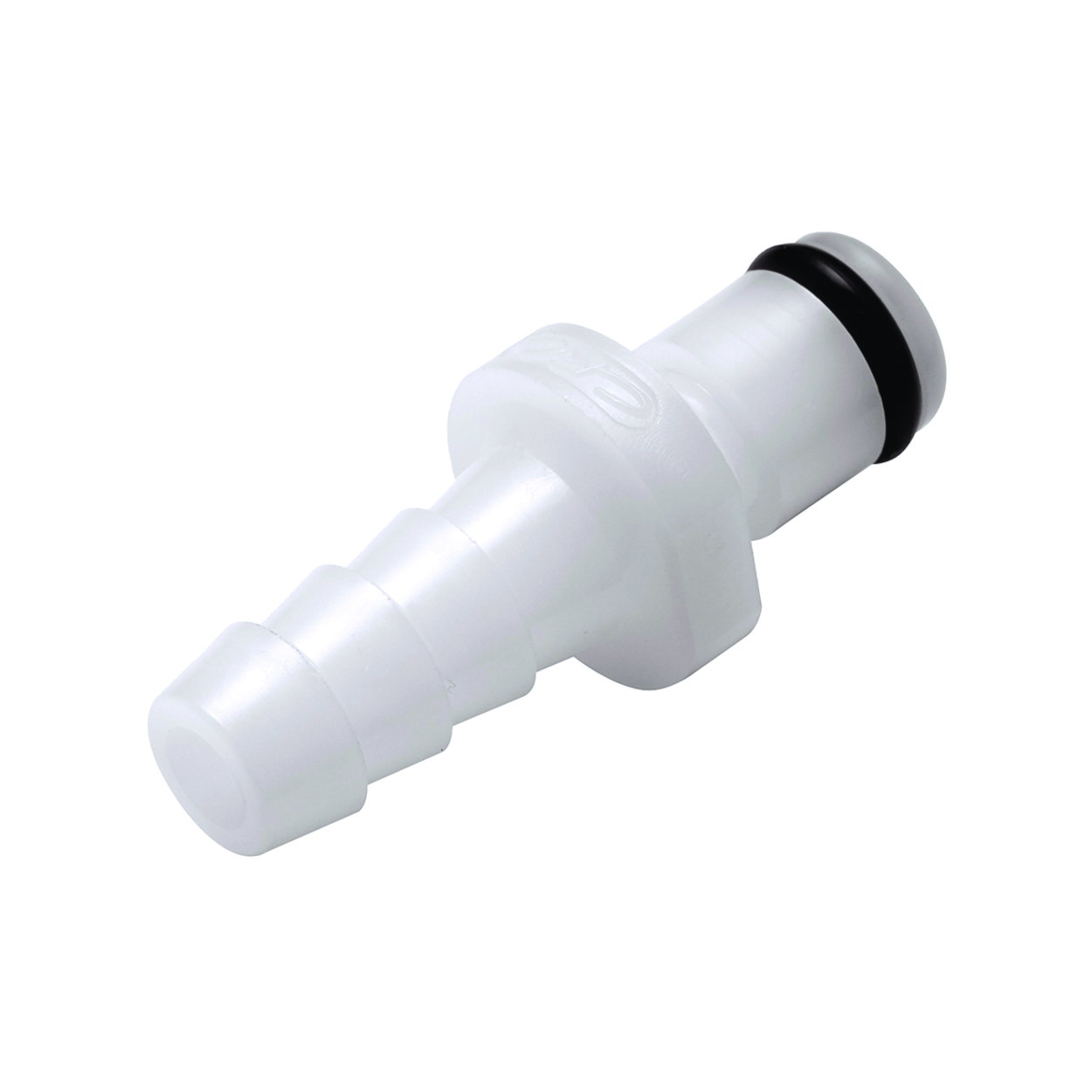 CPC hose nipple with hose spout for hose I Ø 6.4 mm, NW 3.2 mm, Delrin with valve, male part