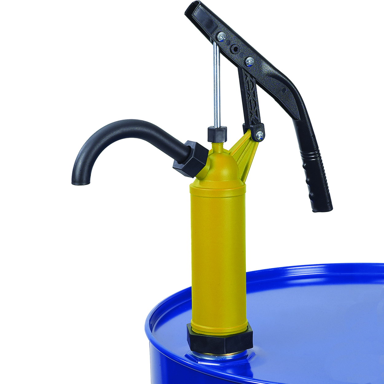 Lever pump, yellow, Piston rod stainless steel