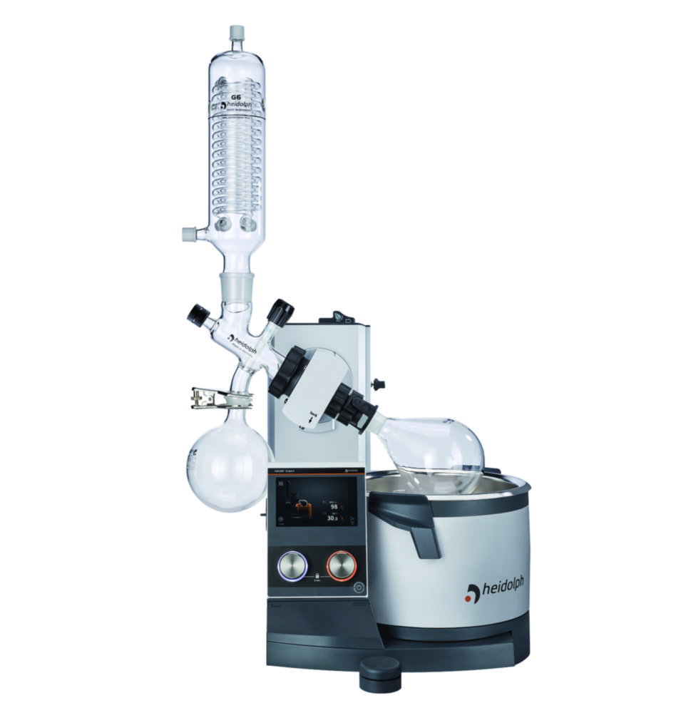 Rotary evaporator Hei-VAP Expert HL/G6B with hand lift, plastic-coated glass sets