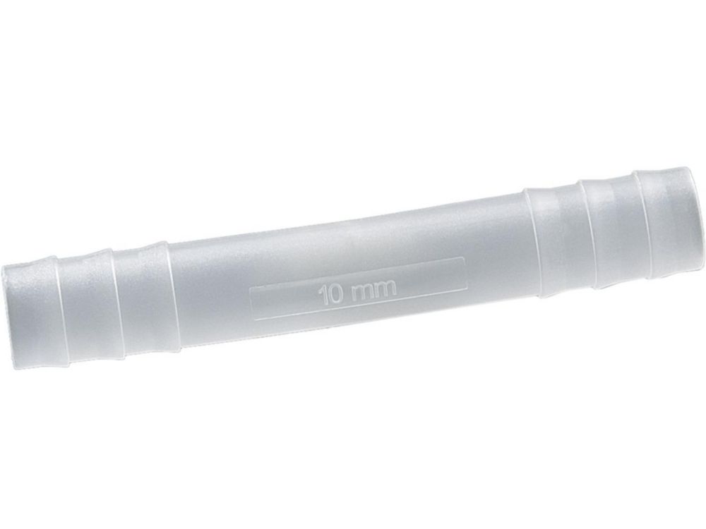 Tubing connector 9-11mm straight, PVDF, cylindr. nozzle, pack of 10