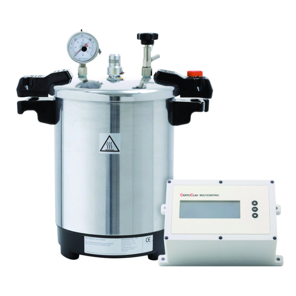 CertoClav MultiControl Benchtop autolave, cap. 12 ltrs, selectable programs from 35-142°C
