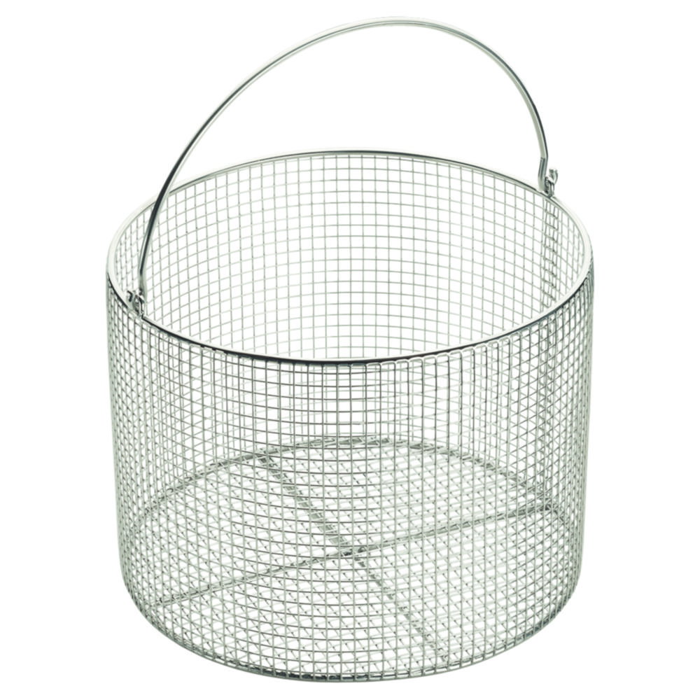 Wire basket with handle 225mmØ, high 170mm, 8x8mm mesh