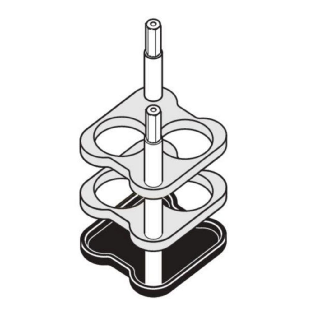Adapter for 90 ml square buckets 2 x 25 ml tubes, pack of 2